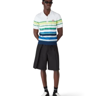 Polo a maniche corte con strisce sfumate in pantaloncini