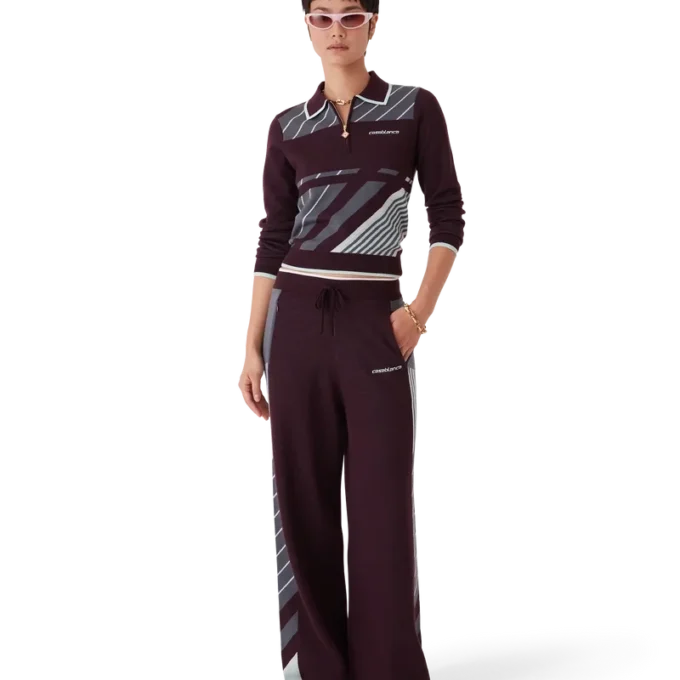 Polo a maniche lunghe in lana merino Diagonal Tennis