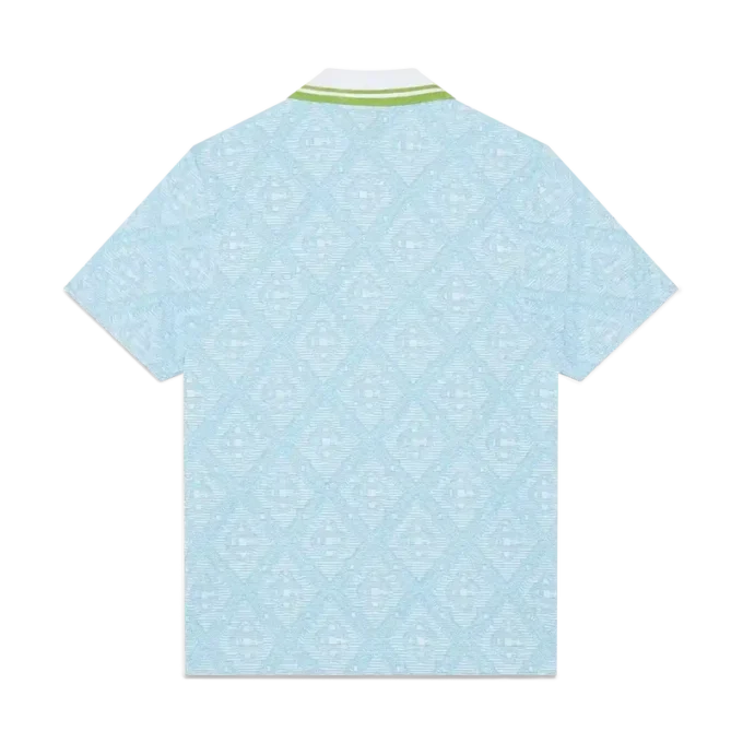 Polo a pantaloncini in jacquard azzurro