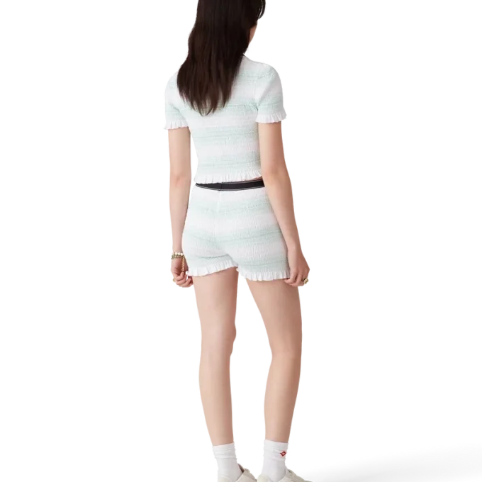 Polo a righe arricciata