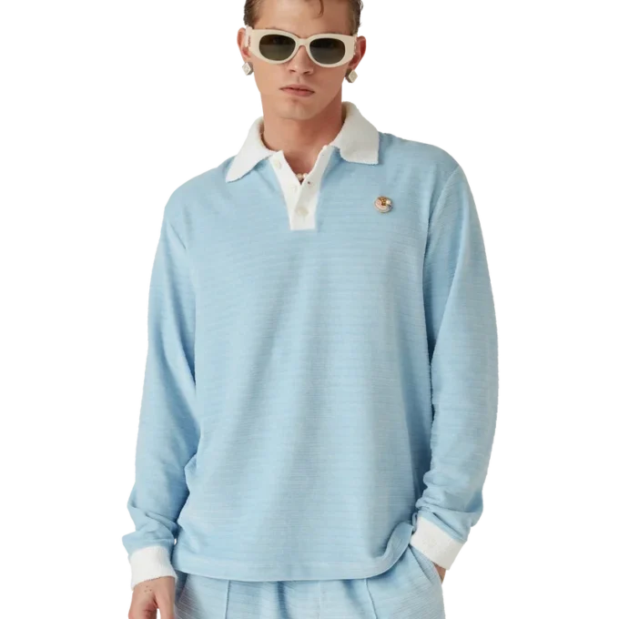 Polo a righe in velluto