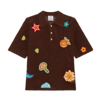 Polo con motivi all’uncinetto