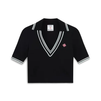 Polo con scollo a V in viscosa