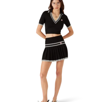 Polo con scollo a V in viscosa