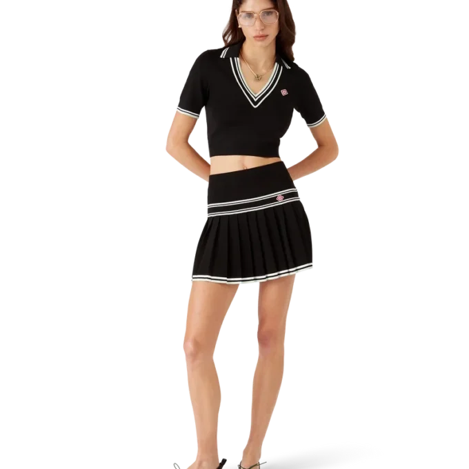 Polo con scollo a V in viscosa Polo con scollo a V in viscosa