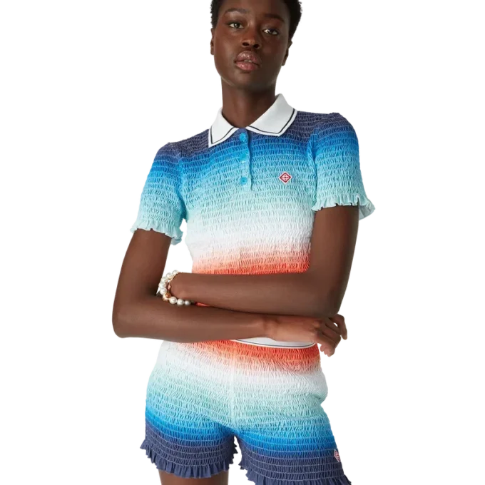 Polo corta con sfumature