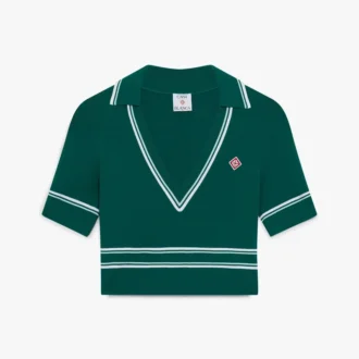 Polo corta in maglia verde