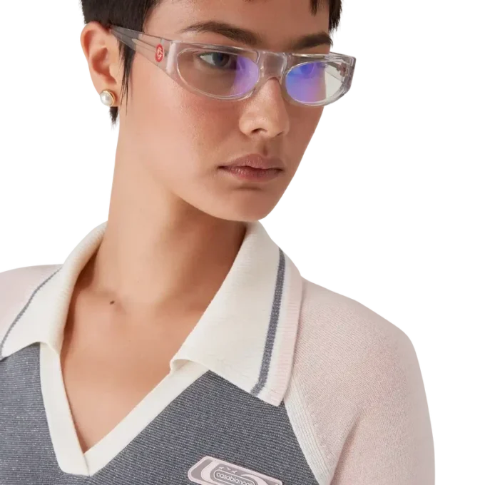 Polo da tennis in lana merino a maniche lunghe