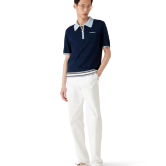 Polo da tennis in maglia merino