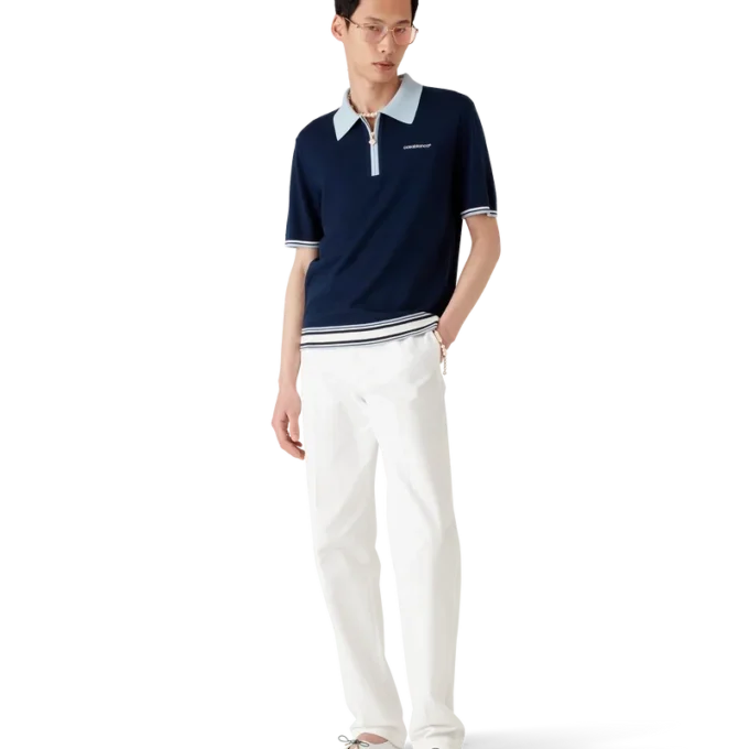 Polo da tennis in maglia merino
