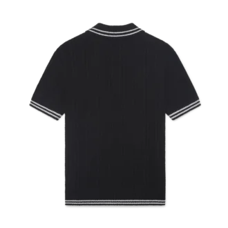 Polo in bouclé con bordi argentati