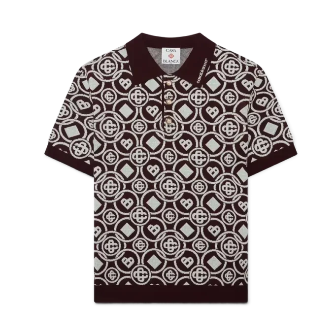 Polo in maglia di cotone con monogramma