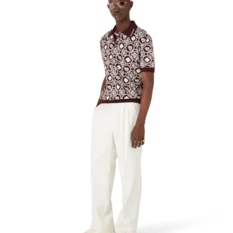 Polo in maglia di cotone con monogramma