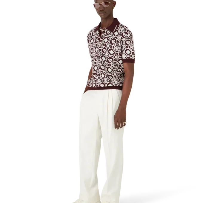 Polo in maglia di cotone con monogramma