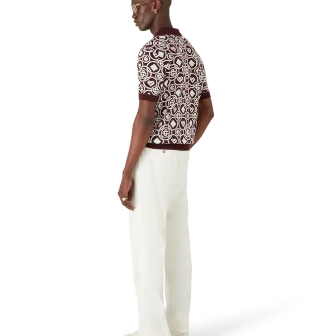 Polo in maglia di cotone con monogramma