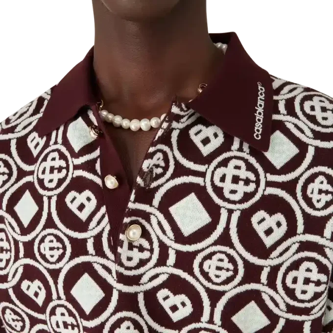 Polo in maglia di cotone con monogramma