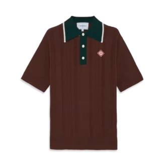 Polo oversize a maglia intrecciata