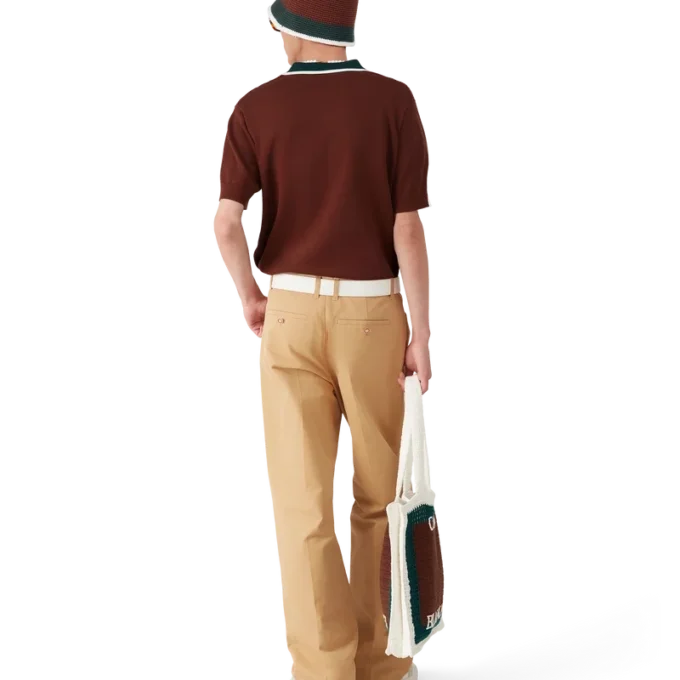 Polo oversize a maglia intrecciata