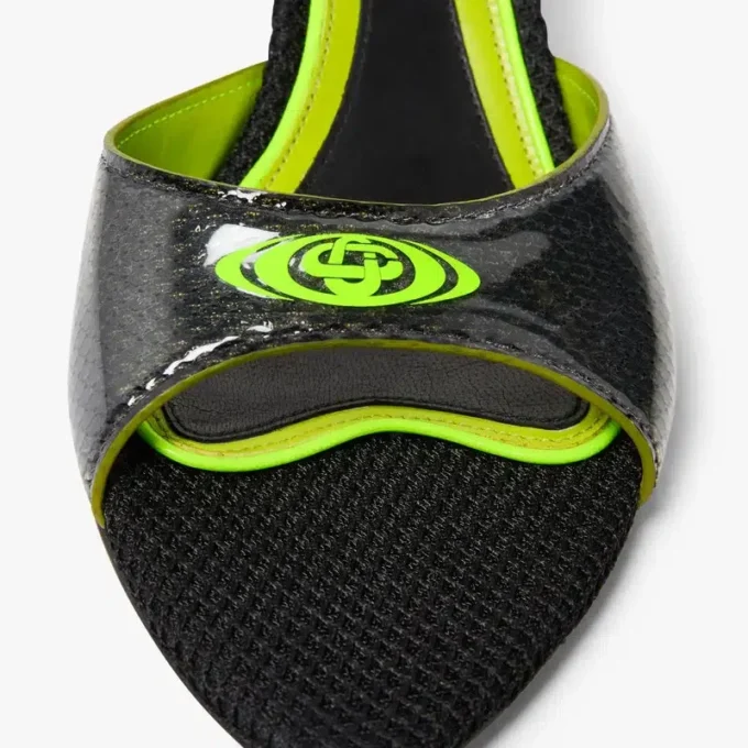 Sandali mules con tacco nero