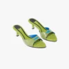 Sandali mules con tacco verde