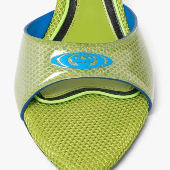 Sandali mules con tacco verde