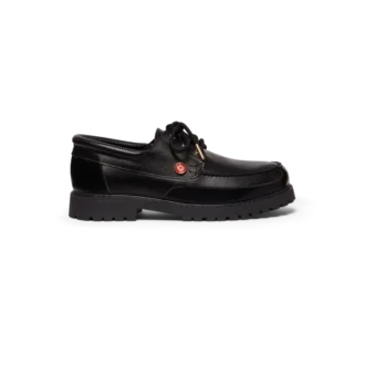 Scarpe da barca da uomo in pelle nera