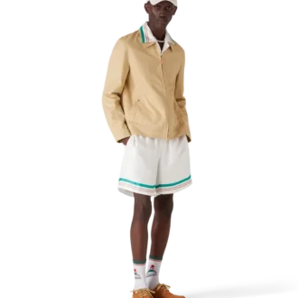 Giacca in jacquard di cotone con monogramma