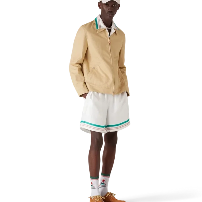 Giacca in jacquard di cotone con monogramma