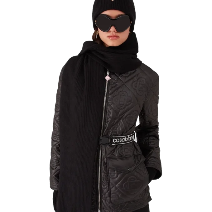 Sciarpa da sci in lana a coste Sciarpa da sci in lana a coste