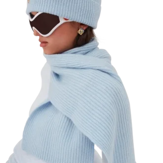 Sciarpa da sci in lana a coste