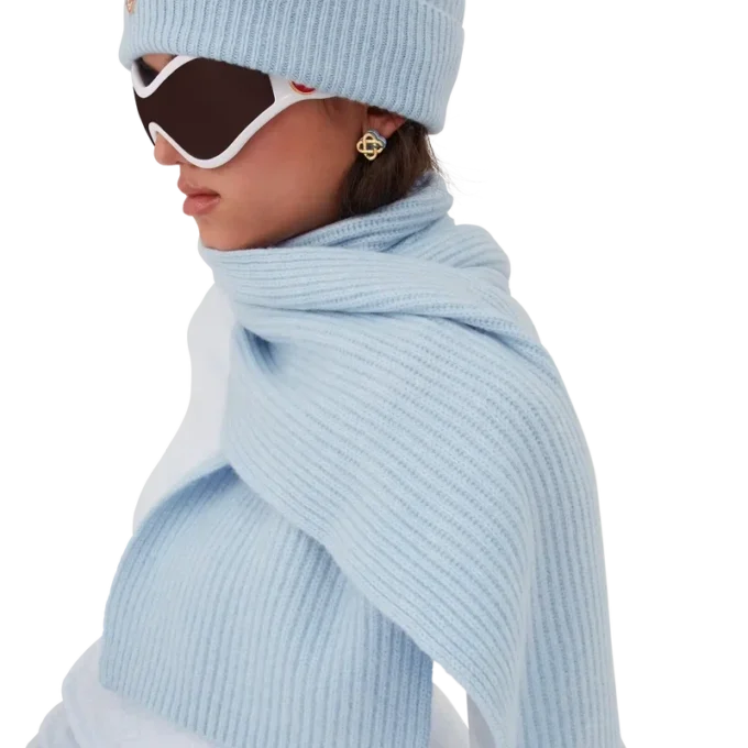 Sciarpa da sci in lana a coste