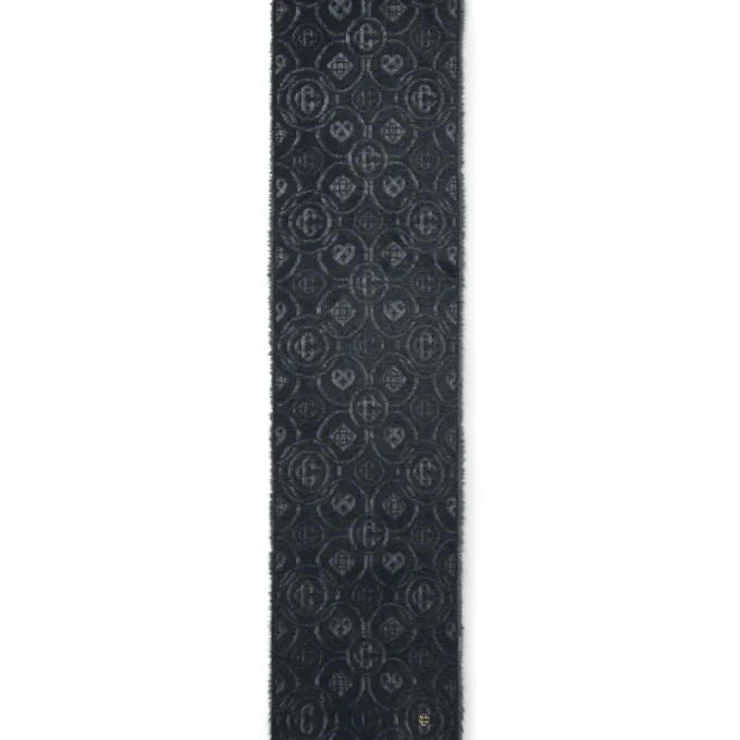 Sciarpa in mohair con monogramma soffice