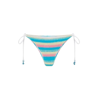 Slip bikini in tessuto spugna a righe