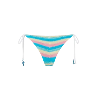 Slip bikini in tessuto spugna a righe