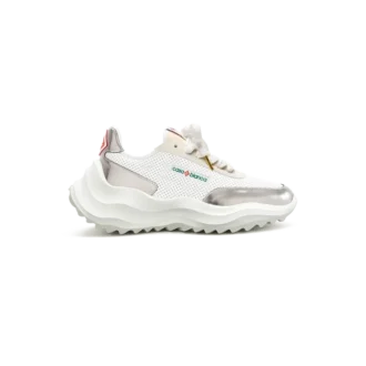 Sneaker da donna Atlantis bianca e cromata