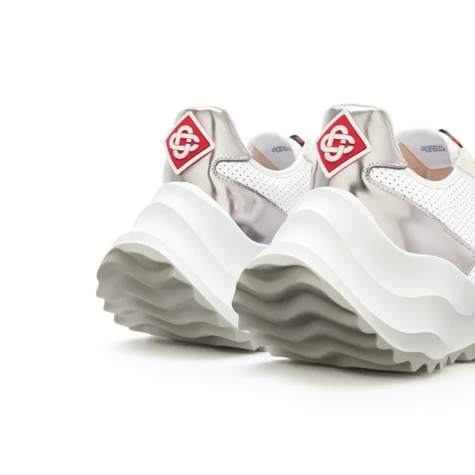 Sneaker da donna Atlantis bianca e cromata