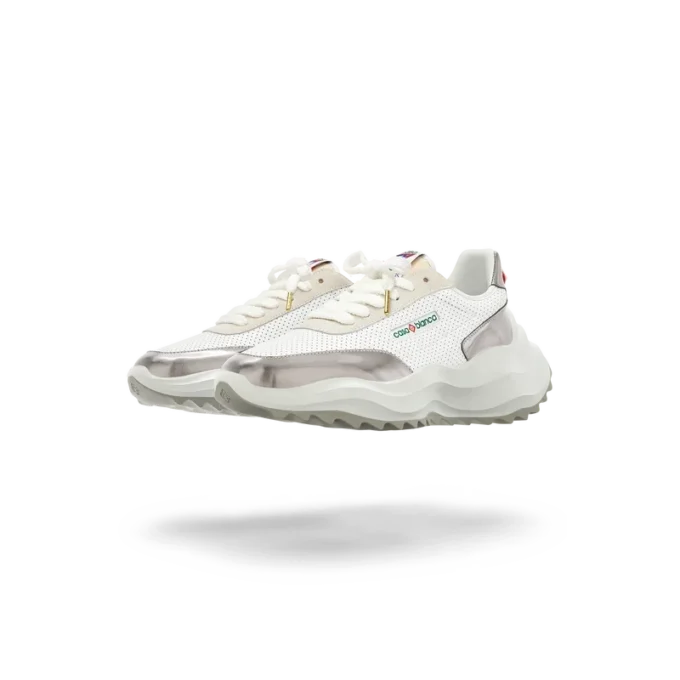 Sneaker da donna Atlantis bianca e cromata