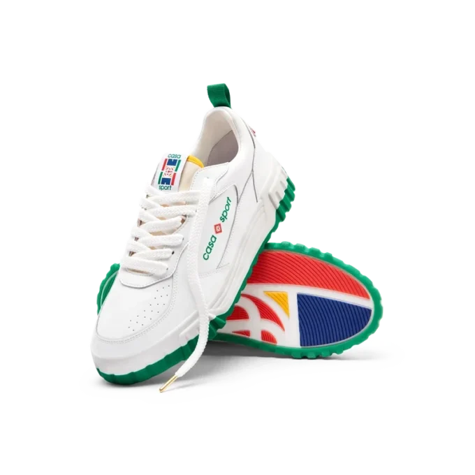 Sneaker da donna Court bianca e verde