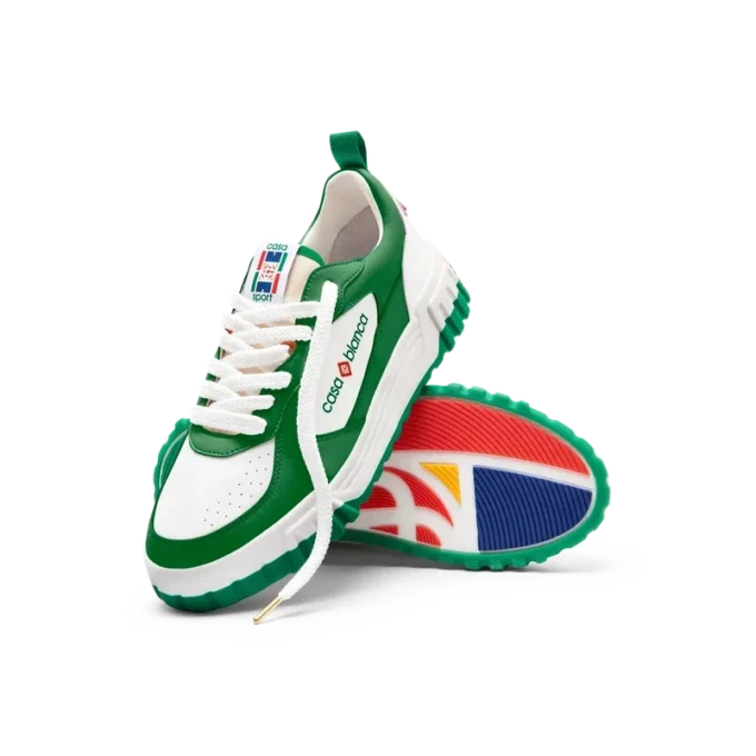 Sneaker da donna Court verde e bianca