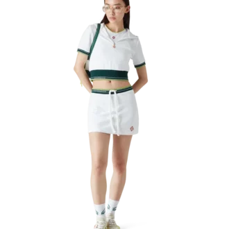 Gonna da tennis in velluto testurizzato