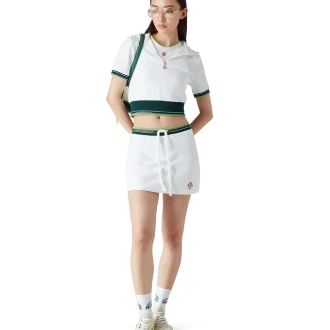 Gonna da tennis in velluto testurizzato