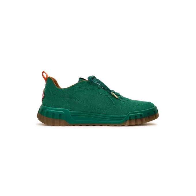 Sneaker da tennis da uomo in pelle scamosciata verde
