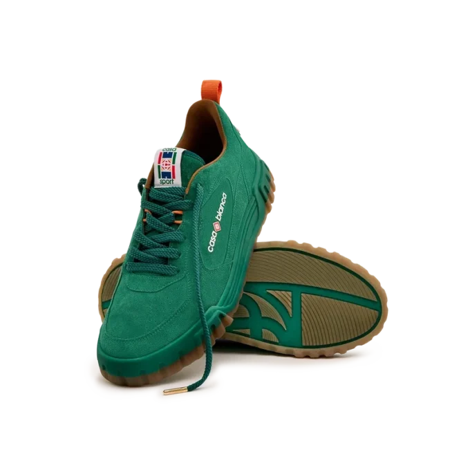 Sneaker da tennis da uomo in pelle scamosciata verde