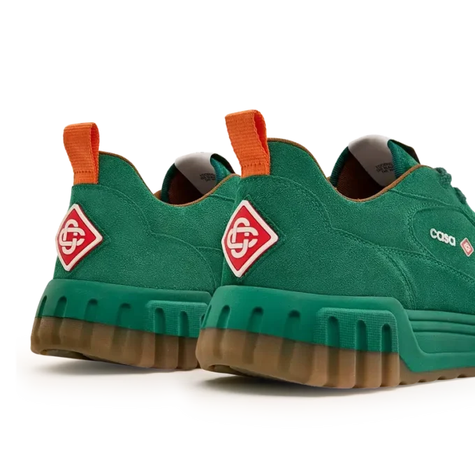 Sneaker da tennis da uomo in pelle scamosciata verde