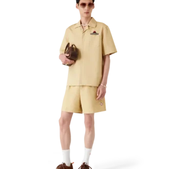 Sneaker da tennis in pelle scamosciata marrone da uomo