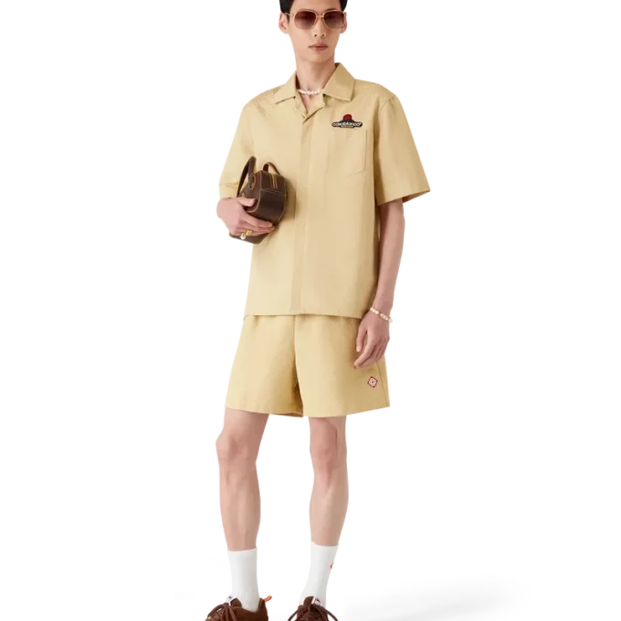 Sneaker da tennis in pelle scamosciata marrone da uomo