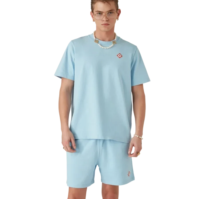 T-shirt a maniche corte con logo a diamante