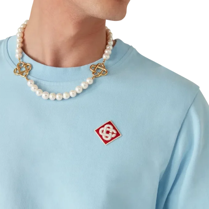 T-shirt a maniche corte con logo a diamante