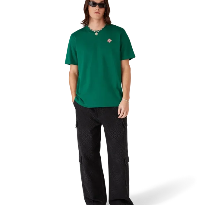 T-shirt a maniche corte con logo Evergreen Diamond in pantaloncini