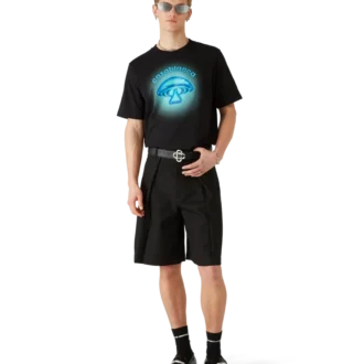 T-shirt a maniche corte con logo fungo aerografato